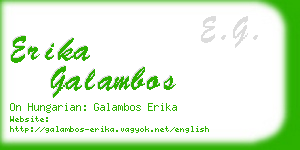 erika galambos business card